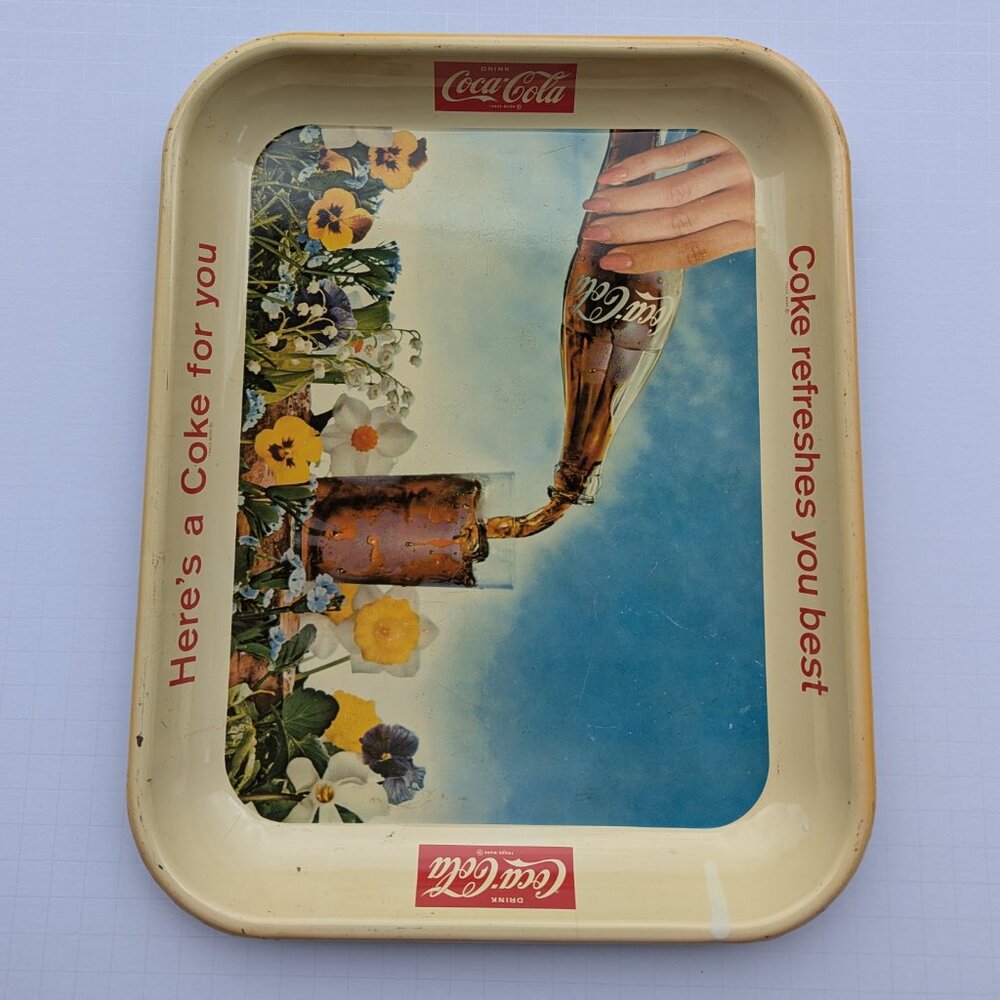 Vintage Coca Cola 1961 "Pansy Garden" Tray - Picture 6 of 16